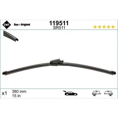 Bilde av Vindusvisker Swf Visioflex 119511 380mm bak Rammeløs VOLVO: XC60 I, XC90 BMW: X5