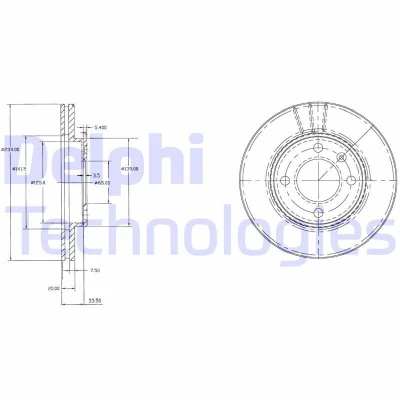 Bilde av DELPHI BG2109 Bremseskiver 239 20 4 ventilert oljet ubehandlet uten hjullager, ABS sensorring VOLKSWAGEN: GOLF 3, 2, 1, AUDI: Coupe B2