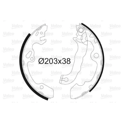 Bilde av VALEO 562648 Bremsesko bakaksel 203 38 uten hjulsylinder brems FORD: Focus Mk1 Hatchback, Stasjonsvogn