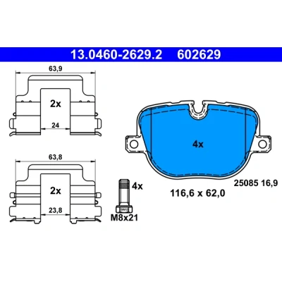 Bilde av Bremseklosser sett, Bakaksel, land rover range iii, sport i, LR015577, LR025739