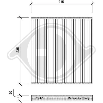 Bilde av DIEDERICHS DCI0138 Kupéfilter pollenfilter 215 235 20 Climate LEXUS: LS II