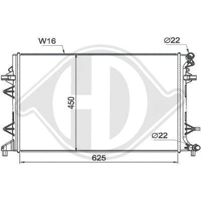 Bilde av DIEDERICHS DCM3907 Radiator Aluminium 625 435 16