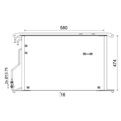 Bilde av MAHLE ORIGINAL AC 947 000S Kondensator uten tørker 14 13,75 580