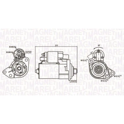 Bilde av MAGNETI MARELLI 063721062010 Starter 12 1,1 9 AUDI: TT Coupé, A3 Hatchback, SKODA: Octavia 2 Combi, VOLKSWAGEN: Golf 4