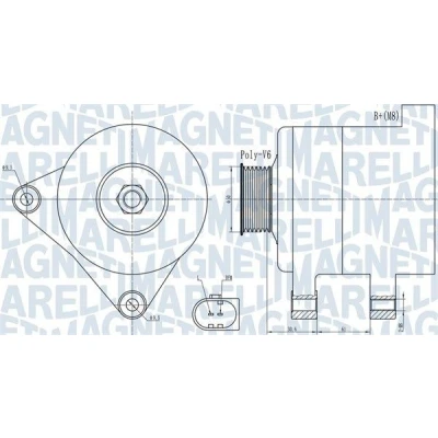 Bilde av MAGNETI MARELLI 063731985010 Dynamo 14V 140A VOLKSWAGEN: Passat B6 Variant, Polo V Hatchback, Tiguan I, SKODA: Octavia 2 Combi, Superb II Stasjonsvogn