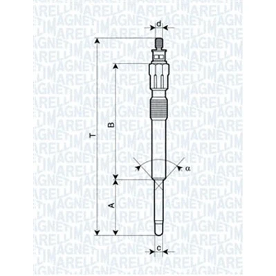 Bilde av MAGNETI MARELLI 062900043304 Glødeplugg 11V 10A M10X1