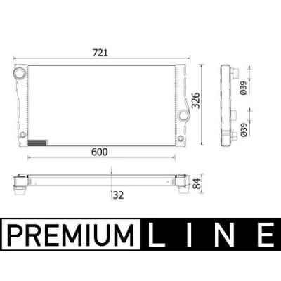 Bilde av MAHLE ORIGINAL CR 956 000P Radiator 600 326 32 Kjøleribber loddet BMW: 5 Touring, Sedan