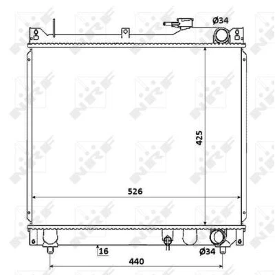 Bilde av NRF 53913 Radiator Aluminium 518 425 16 Kjøleribber loddet SUZUKI: Grand Vitara 1 SUV