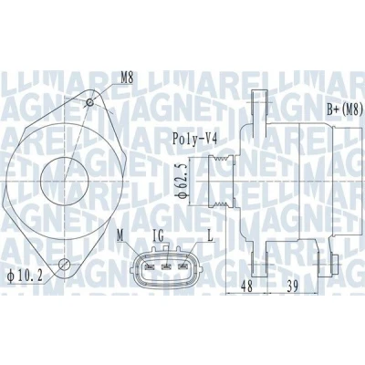 Bilde av MAGNETI MARELLI 063731517010 Dynamo 14V 90A