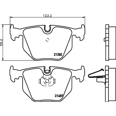 Bilde av HELLA 8DB 355 008 091 Bremseklosser klargjort for slitasjeindikator BMW: X5, 3 Coupé, 5 Sedan