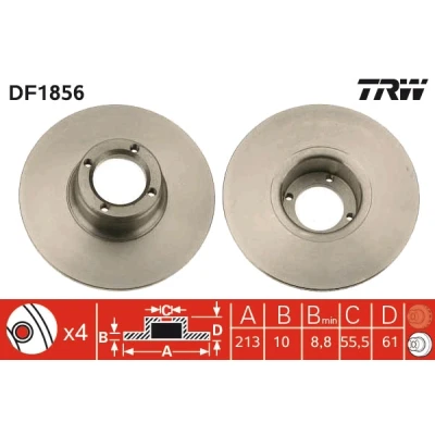 Bilde av TRW DF1856 Bremseskiver 213 10 4 73 fullt ut spraylakkert