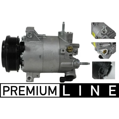 Bilde av MAHLE ORIGINAL ACP 551 000P Kompressor 7VS16EC 12 PAG 46 YF R 1234yf, 134a med tetningsring uten oljeutslippsskrue FORD: FIESTA 6 Van