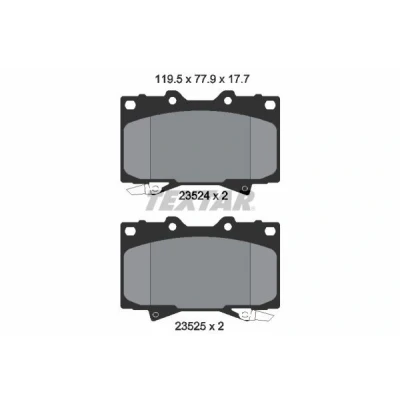 Bilde av TEXTAR 2352402 Bremseklosser med akustisk slitasjevarsel TOYOTA: Land Cruiser 100, 200, Prado 70 SUV