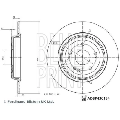 Bilde av BLUE PRINT Bremseskive HONDA: CR V 5 bakaksel 310mm 10mm hull 114mm fullt ut belagt ADBP430134 42510TNYE00 Bremseskiver, Skivebremser