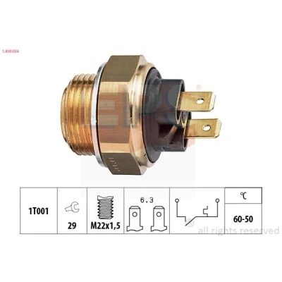 Bilde av EPS 1.850.034 Temperaturbryter, radiator ventilator M22x1,5 Made in Italy OE Equivalent PEUGEOT: 505 Sedan