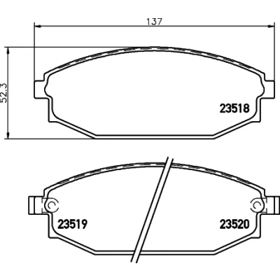 Bilde av HELLA 8DB 355 009 961 Bremseklosser med akustisk slitasjevarsel HYUNDAI: GALLOPER 2
