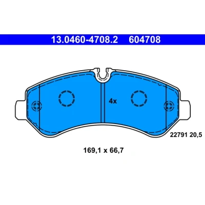 Bilde av ATE 13.0460 4708.2 Bremseklosser klargjort for slitasjeindikator, ekskl. slitasjevarselkontakt MERCEDES BENZ: Sprinter 5 t Van
