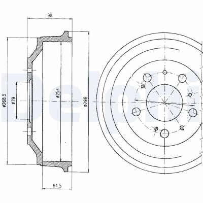 Bilde av DELPHI BF327 Bremsetrommel 298mm FIAT: Ducato II Flatvogn lastebil/Chassis