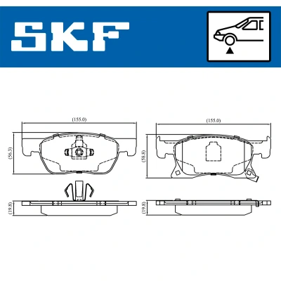 Bilde av SKF VKBP 80291 A Bremseklosser med akustisk slitasjevarsel tilbehør OPEL: Astra K Sports Tourer, Hatchback
