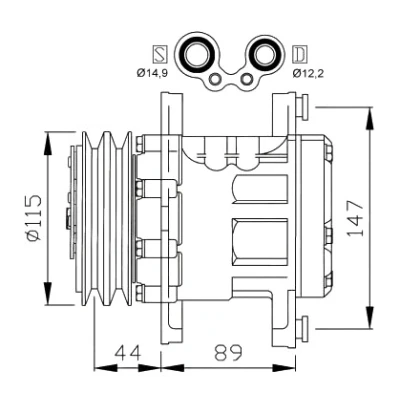 Bilde av NRF EASY FIT 32207 Kompressor SD7B10 12 PAG 46 med kompressorlje, tetningsring