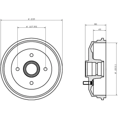 Bilde av TEXTAR PRO 92154203 Bremseskiver 226 10 04/04 100 fullt ut belagt med ABS senorring, uten hjulfestebolt VOLKSWAGEN: Golf 3, 2, 4 Cabrio