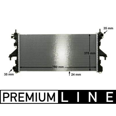 Bilde av MAHLE ORIGINAL CR 1068 000P Radiator for kjøretøy uten luftkondisjonering 780mm 374mm 24mm Kjøleribber loddet