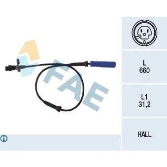Bilde av FAE 78045 ABS Sensor framaksel Hall prinsipp 2 660 BMW: 5 Sedan, Touring