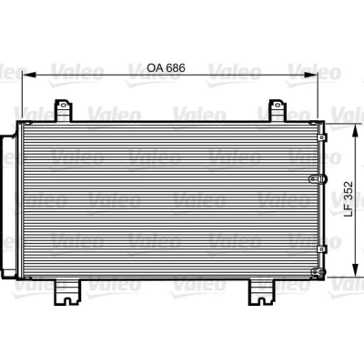 Bilde av VALEO 814226 Kondensator med tørker 15mm 10mm Aluminium 352mm R134a