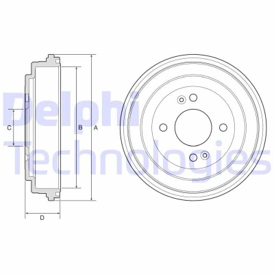 Bilde av DELPHI BF580 Bremsetrommel uten ABS sensorring, hjullager, lager 243