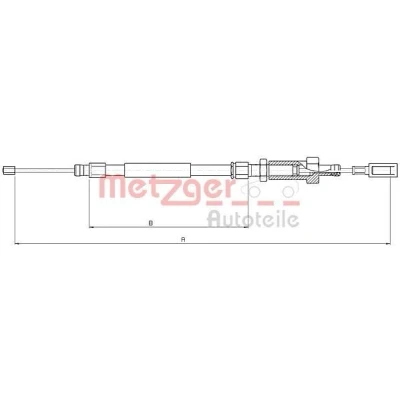 Bilde av METZGER 10.4726 Bremsekabel foran 1463/645 Skivebrems COFLE FIAT: Ducato II Van, Flatvogn lastebil/Chassis, PEUGEOT: Boxer Van