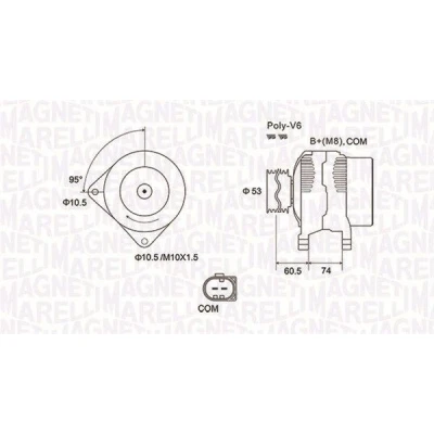Bilde av MAGNETI MARELLI 063731905010 Dynamo 12V 170A BMW: 5 Touring, Sedan, 7