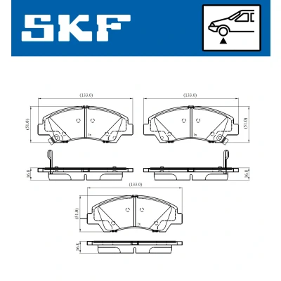Bilde av SKF VKBP 80386 A Bremseklosser med akustisk slitasjevarsel MERCEDES BENZ: Sprinter 3.5 T Minibuss