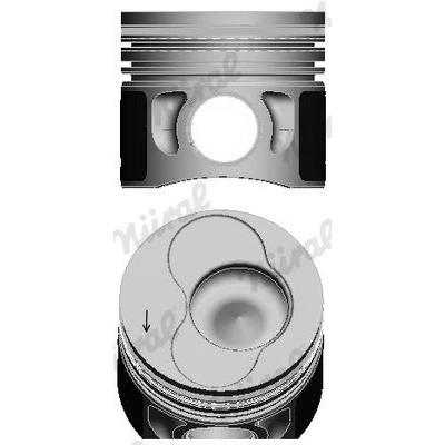 Bilde av NÜRAL 87 114900 25 Motorstempel 79,5 for sylinder 1, 2 med hylse boltnut, kjølekanal, kolberingbærer, trapesstempelstang