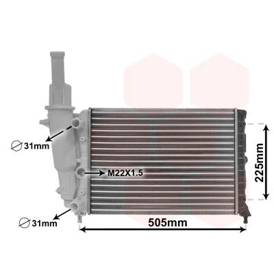 Bilde av VAN WEZEL 17002138 Radiator Aluminium 435 322 23 Kjøleribber satt sammen mekanisk