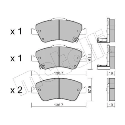 Bilde av Bremseklosser sett, Framaksel, toyota auris, auris van skåp/halvkombi, corolla sedan, 04465 02160, 02200, 02210, 02260
