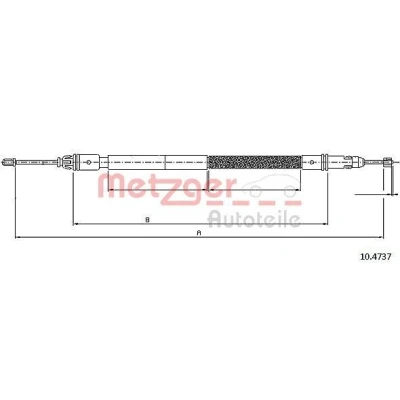 Bilde av METZGER 10.4737 Bremsekabel bakre venstre, høyre bak, 1495/1275 COFLE PEUGEOT: Expert II Tepee, Van, FIAT: Scudo