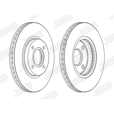Bilde av JURID 563115JC Bremseskiver 278 23 4 108 ventilert belagt uten tilbehør FORD: FIESTA 6, Transit Courier Van, B Max