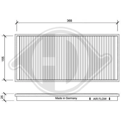 Bilde av DIEDERICHS DCI0025 Kupéfilter pollenfilter 378 171 25 Climate MERCEDES BENZ: Sprinter 3 T Minibuss, 2 Van