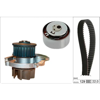 Bilde av INA 530 0462 30 vannpumpe + Registerreimsett med FIAT: 500 Hatchback, Doblo II Stasjonsvogn, Panda FORD: KA Hatchback