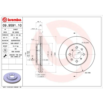 Bilde av Bremseskive, Framaksel, honda civic hatchback vii, 45251S6FE10