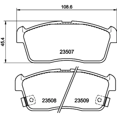 Bilde av HELLA 8DB 355 009 631 Bremseklosser med akustisk slitasjevarsel SUZUKI: IGNIS I, 2, SUBARU: JUSTY 4, DAIHATSU: Sirion II