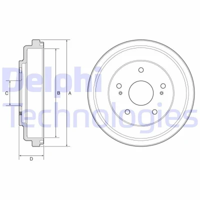 Bilde av DELPHI BF609 Bremsetrommel uten ABS sensorring, hjullager, lager 262 SUZUKI: SX4 I Hatchback