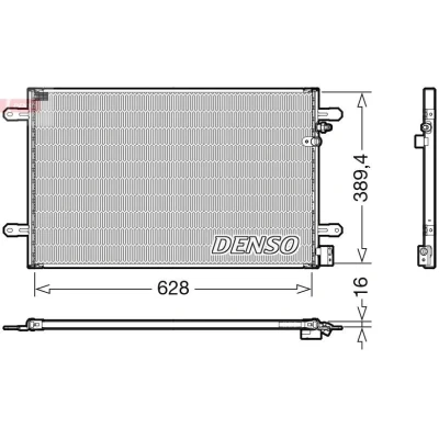 Bilde av DENSO DCN02037 Kondensator uten tørker 628x389.4x16 R 134a 628 AUDI: A6 C6 Avant