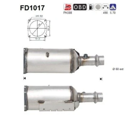 Bilde av AS FD1017 Partikkelfilter Cordierit