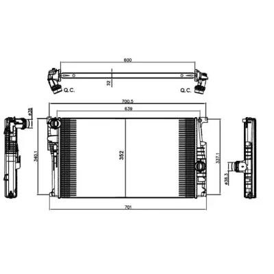 Bilde av VALEO 735454 Radiator Aluminium 365 600 34 BMW: 3 Sedan