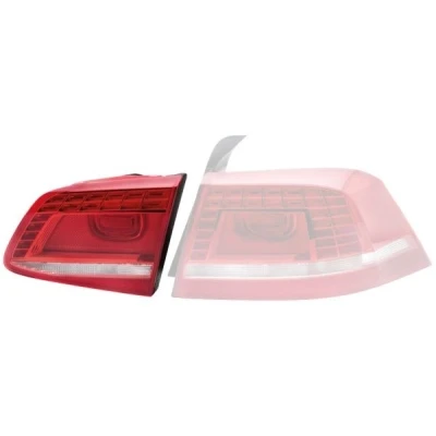 Bilde av HELLA 2SB 010 747 081 Baklykter høyre indre del LED 12 Rød, hvit med pæreholder VOLKSWAGEN: Passat B7 Variant, Alltrack