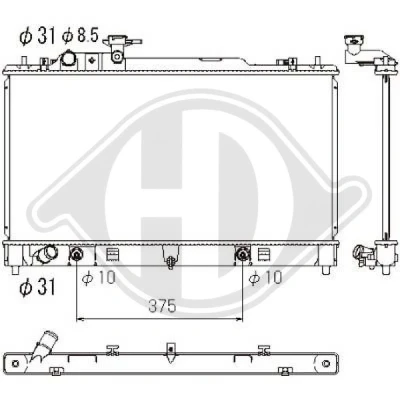 Bilde av DIEDERICHS DCM2275 Radiator Aluminium 725 375 16 Climate MAZDA: 6 Stasjonsvogn