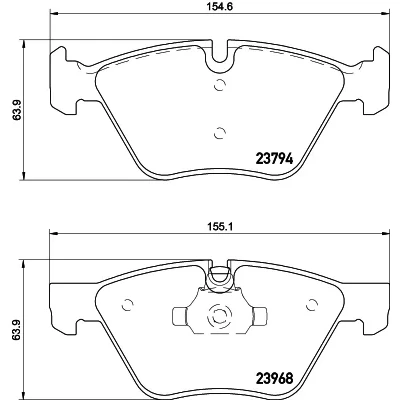 Bilde av HELLA 8DB 355 011 321 Bremseklosser klargjort for slitasjeindikator BMW: 3 Touring, Sedan, X1