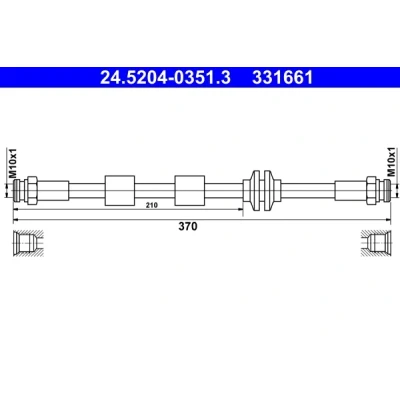 Bilde av ATE 24.5204 0351.3 Bremseslange 370