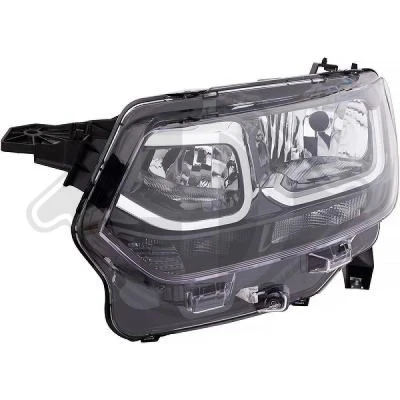 Bilde av DIEDERICHS 4014881 Frontlykter venstre H7/H1 Halogen med kjørelys for høyrekjøring uten skrift motor høydejustering hovedlys